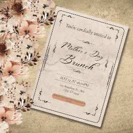 Convites Dia das Mães Vintage, Celebrando a Mamãe, Um Dia E