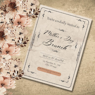Convites Dia das Mães Vintage, Celebrando a Mamãe, Um Dia E