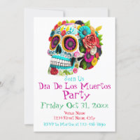 Dia das Morte Caveira de Açúcar Colorida Calaveras