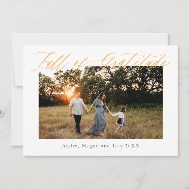 Convites Dia de Ação de Graças Cheio de Gratidão (Frente)