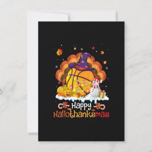 Convites Dia de Ação de Graças do Halloween de basquete