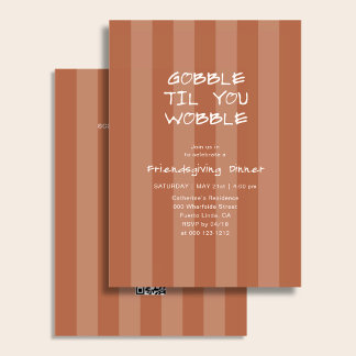Convites Dia de Ação de Graças Friendsgiving Gobble Wobble