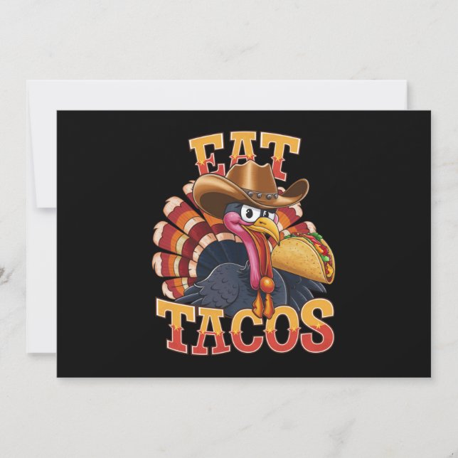 Convites Dia de Ação de Graças Peru Comer Tacos  Mexicano D (Frente)