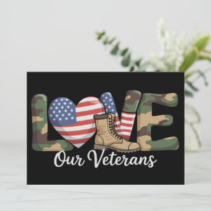 Convites Dia de Amar Nossos Veteranos Orgulhosamente Bandei