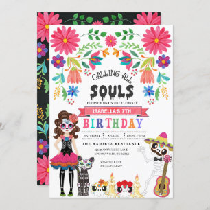 Convites Dia de Aniversário do Dia das Bruxas Mortas