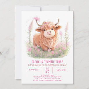 Convites Dia de Aniversário do Jardim das Vacas da Highland