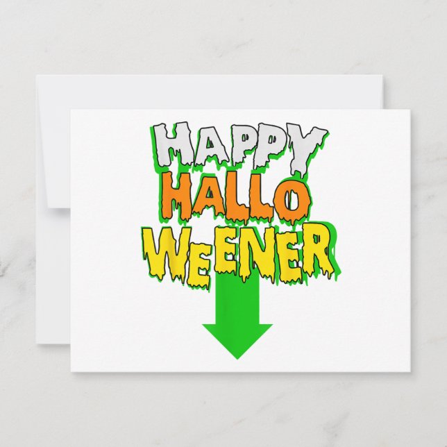 Convites Dia de as Bruxas engraçado Feliz Halloweener (Frente)