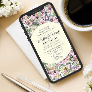 Convites Dia de as mães Brunch eslegante francês Paris