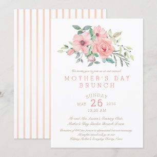 Convites Dia de as mães Brunch Floral Watercolor