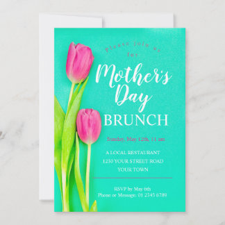 Convites Dia de as mães Brunch Tulip Floral