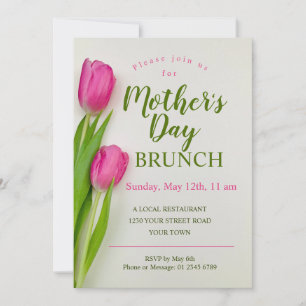 Convites Dia de as mães Brunch Tulip Floral