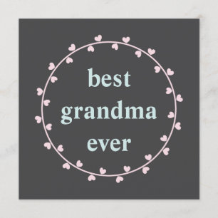 Convites dia de as mães com corações cor-de-rosa para a avó