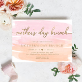 Convites Dia de as mães Cor de Água Laranja Rosa Brunch