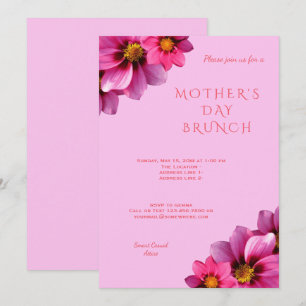 Convites Dia de as mães Dahlias do Canto Decorativo Cláss