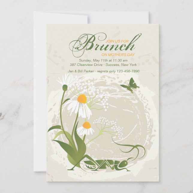 Convites Dia de as mães de Flores de Verão (Frente)