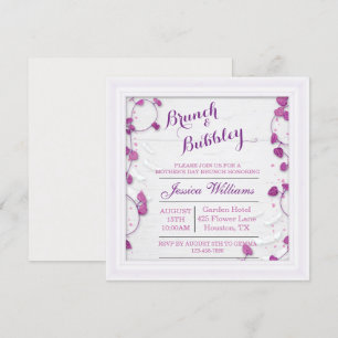 Convites Dia de as mães Decorativo Roxo Brunch & Bubble