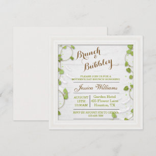 Convites Dia de as mães Decorativo Verde Brunch e Bubble