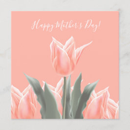 Convites Dia de as mães feliz! Flores de Tulipas de Pêssego