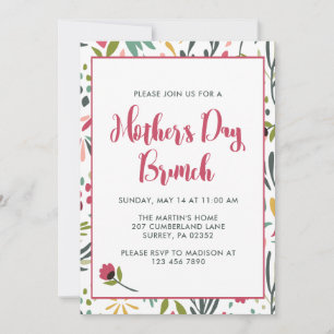 Convites Dia de as mães Floral Brunch
