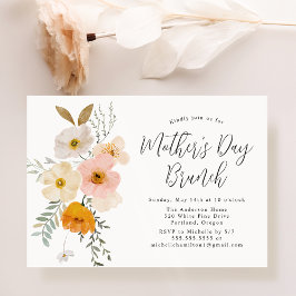 Convites Dia de as mães Floral Elegante Blush Brunch