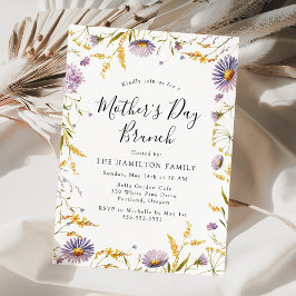 Convites Dia de as mães Floral Purple Elegante Brunch