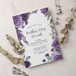 Convites Dia de as mães Floral Purple Elegante Brunch