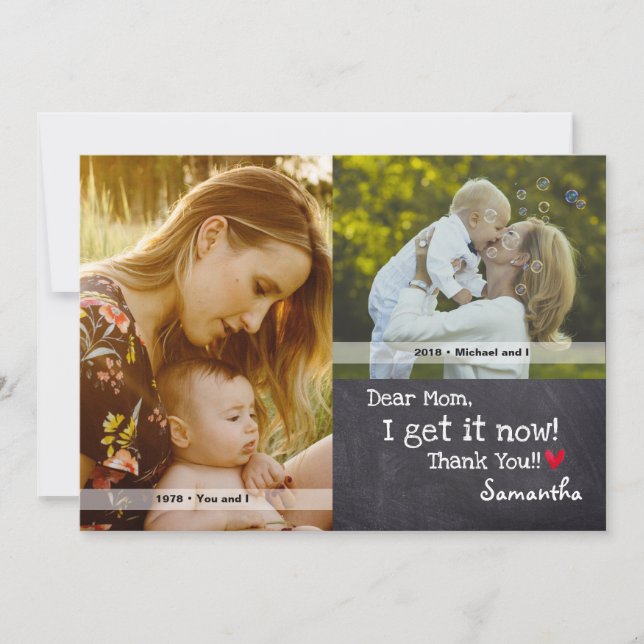 Convites Dia de as mães, Fotos Personalizadas (Frente)