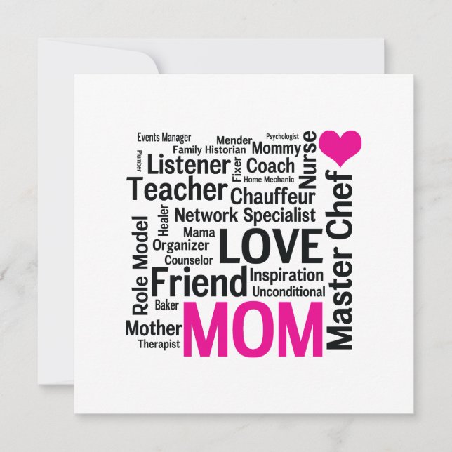 Convites Dia de as mães ou aniversário para uma mãe maravil (Frente)