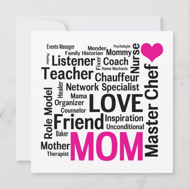 Convites Dia de as mães ou aniversário para uma mãe maravil (Verso)