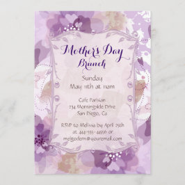 Convites Dia de as mães Roxo Blossomo Brunch