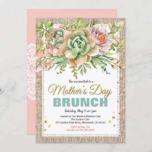 Convites Dia de as mães Tea Party Brunch