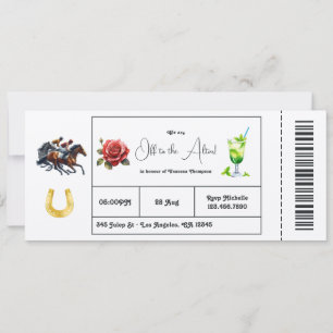 Convites Dia de Derby "Rumo ao Altar" Bilhete para Chá de N