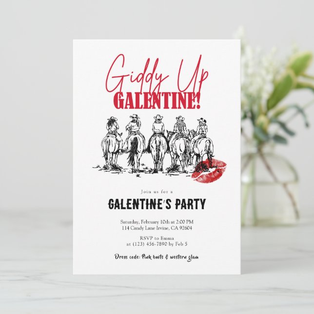 Convites Dia de Galentines Apaixonado (Em pé/Frente)