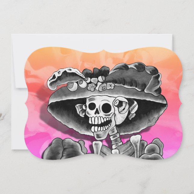 Convites Dia de los Muertos Caveira   (Frente)