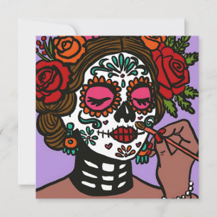Convites Día de los Muertos Hand Drawn Catrina