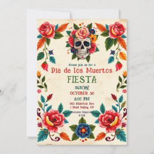 Convites 💀🎉Dia de los Muertos Osso ao Florescer