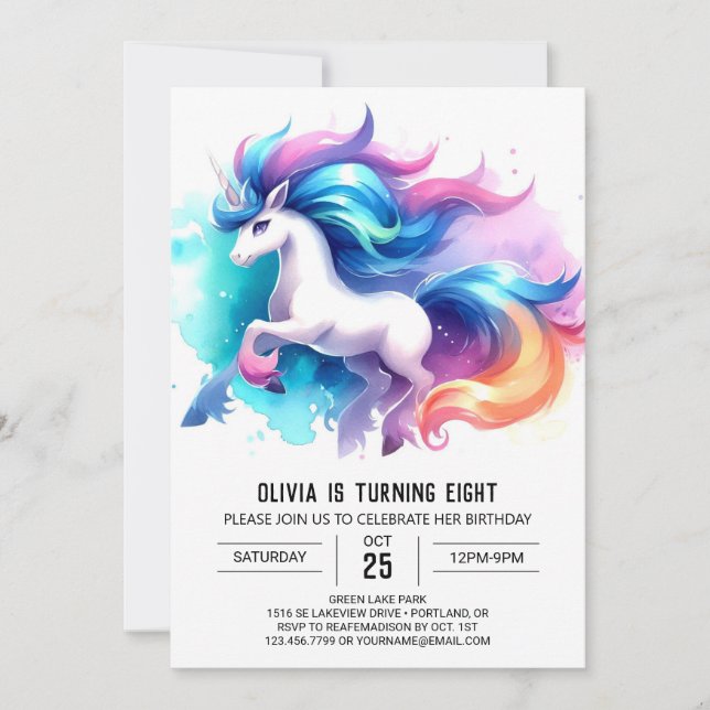 Convites Dia de Nascimento de Cavalo Personalizado (Frente)