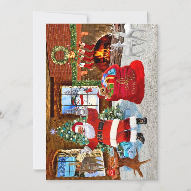 Convites Dia de Natal com Papai Noel (Frente)