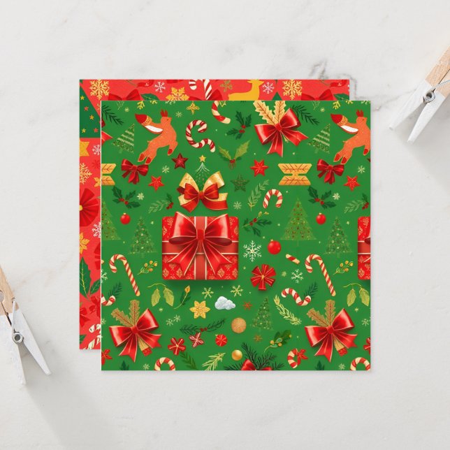 CONVITES DIA DE NATAL VERDE E VERDE (Frente/Verso In Situ)