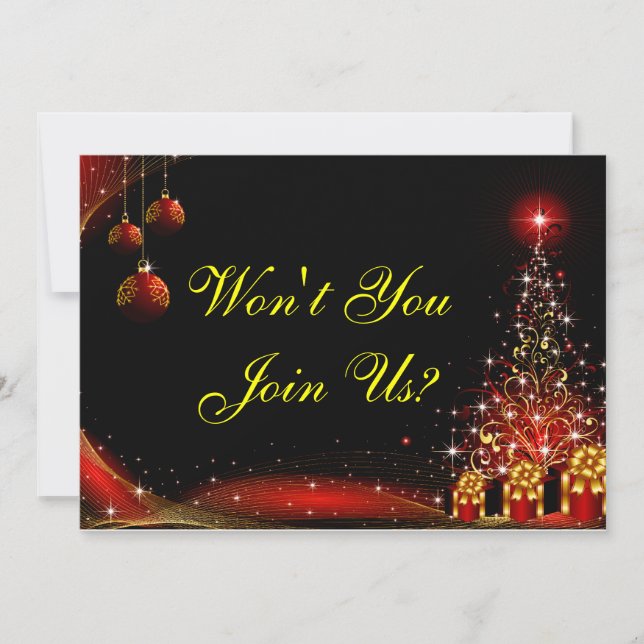 Convites Dia de Natal Wonderland Red Set (Frente)