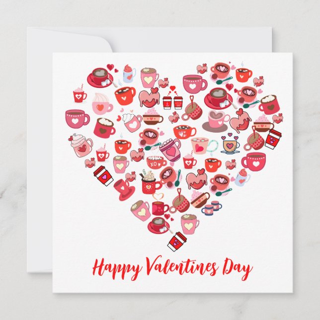 Convites Dia de os namorados Amor Forma Cardíaca Design de  (Frente)