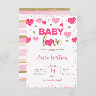 Convites Dia de os namorados Baby Love Chá
