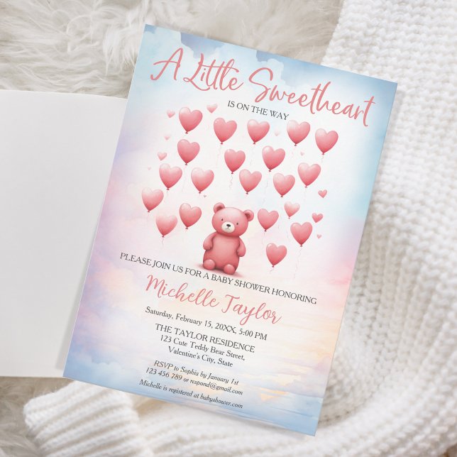 Convites Dia de os namorados chá de fraldas Cute Bear Sweth (Criador carregado)