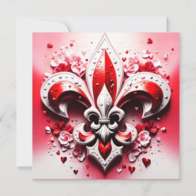 Convites Dia de os namorados Fleur De Lis (Frente)