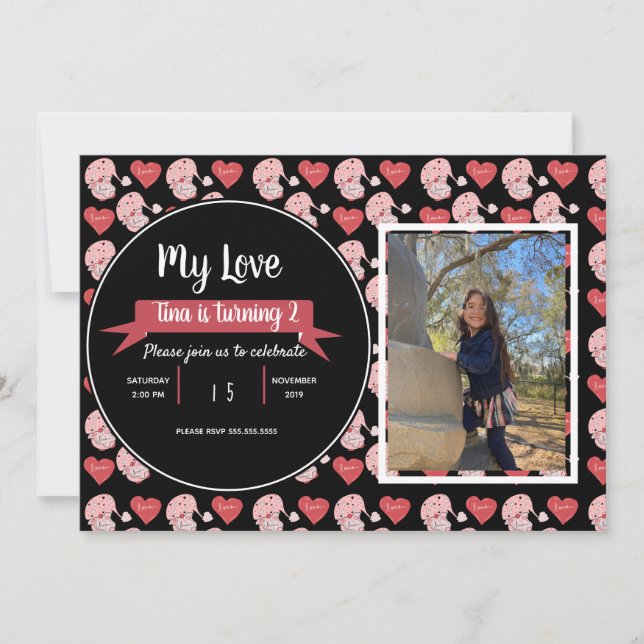 Convites Dia de os namorados Gnomo Doodle Kids Party Photo  (Frente)