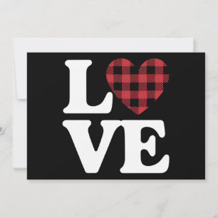 Convites Dia de os namorados Heart Xadrez Love