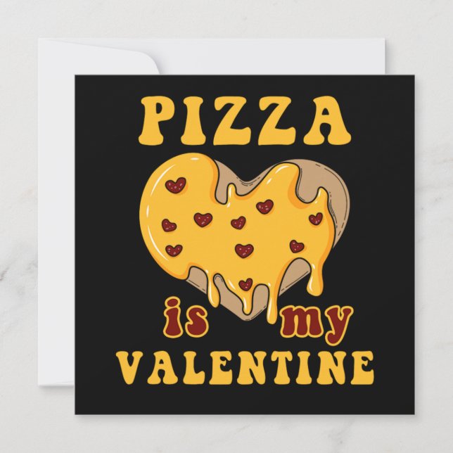 Convites Dia de os namorados Pizza Love Heart Relationship  (Frente)