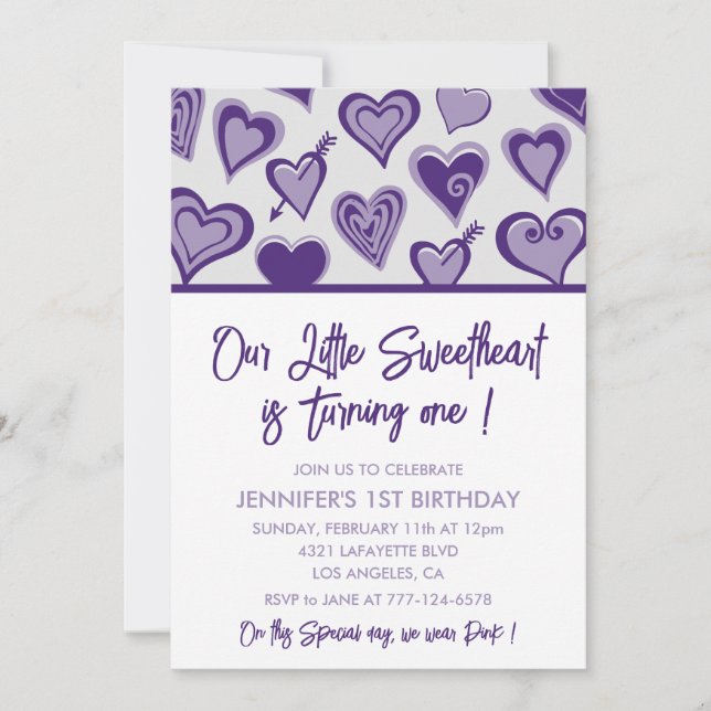 Convites Dia de os namorados primeiro aniversario de fevere (Frente)