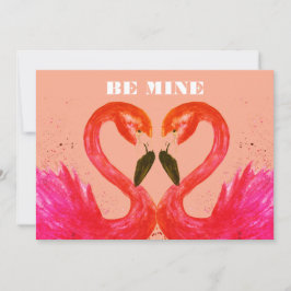 Convites Dia de os namorados Ser Minhas Aves Flamingo Aquar