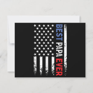 Convites Dia de os pais Best Papa Ever com bandeira america